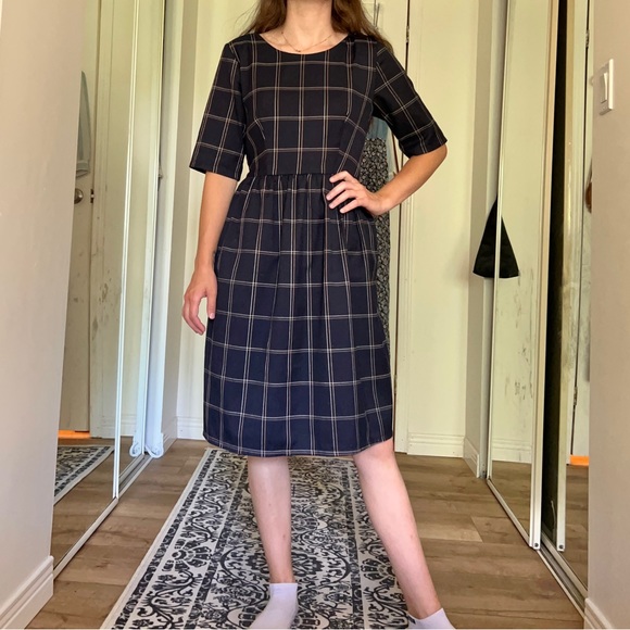 SOLD ROOLEE plaid nursing dress - Picture 1 of 7